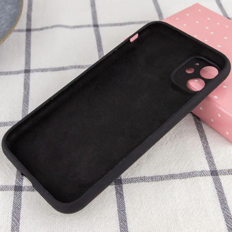 Чехол Silk Full Camera Protective (AA) NO LOGO для Apple iPhone 12 (6.1"), Черный / Black 1, Силикон, купить оптом с доставкой
