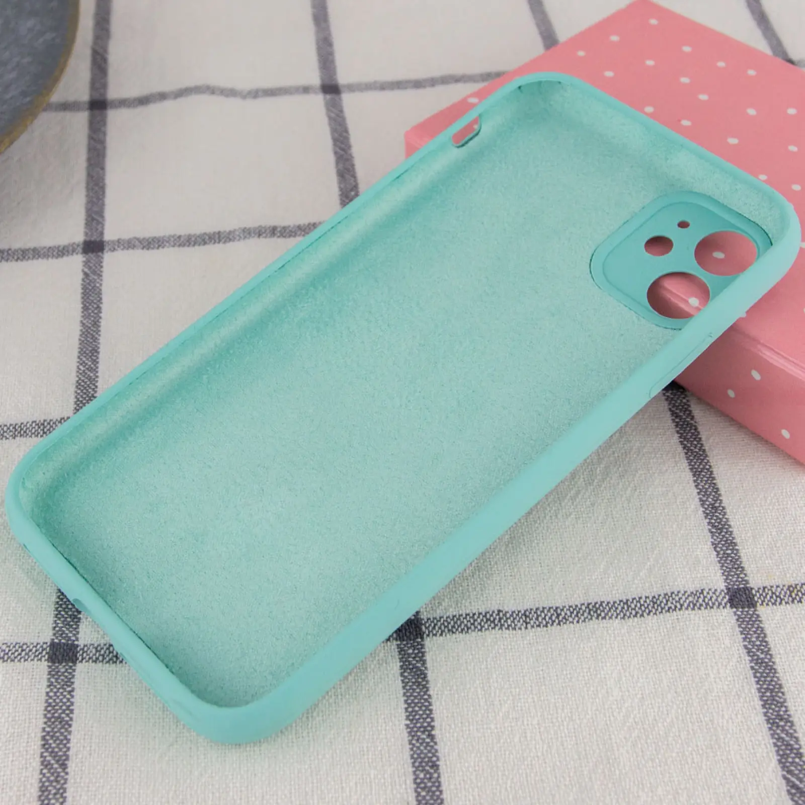 Чехол Silk Full Camera Protective (AA) NO LOGO для Apple iPhone 12 (6.1"), Бирюзовый / Marine Green 2, Силикон, купить оптом с доставкой
