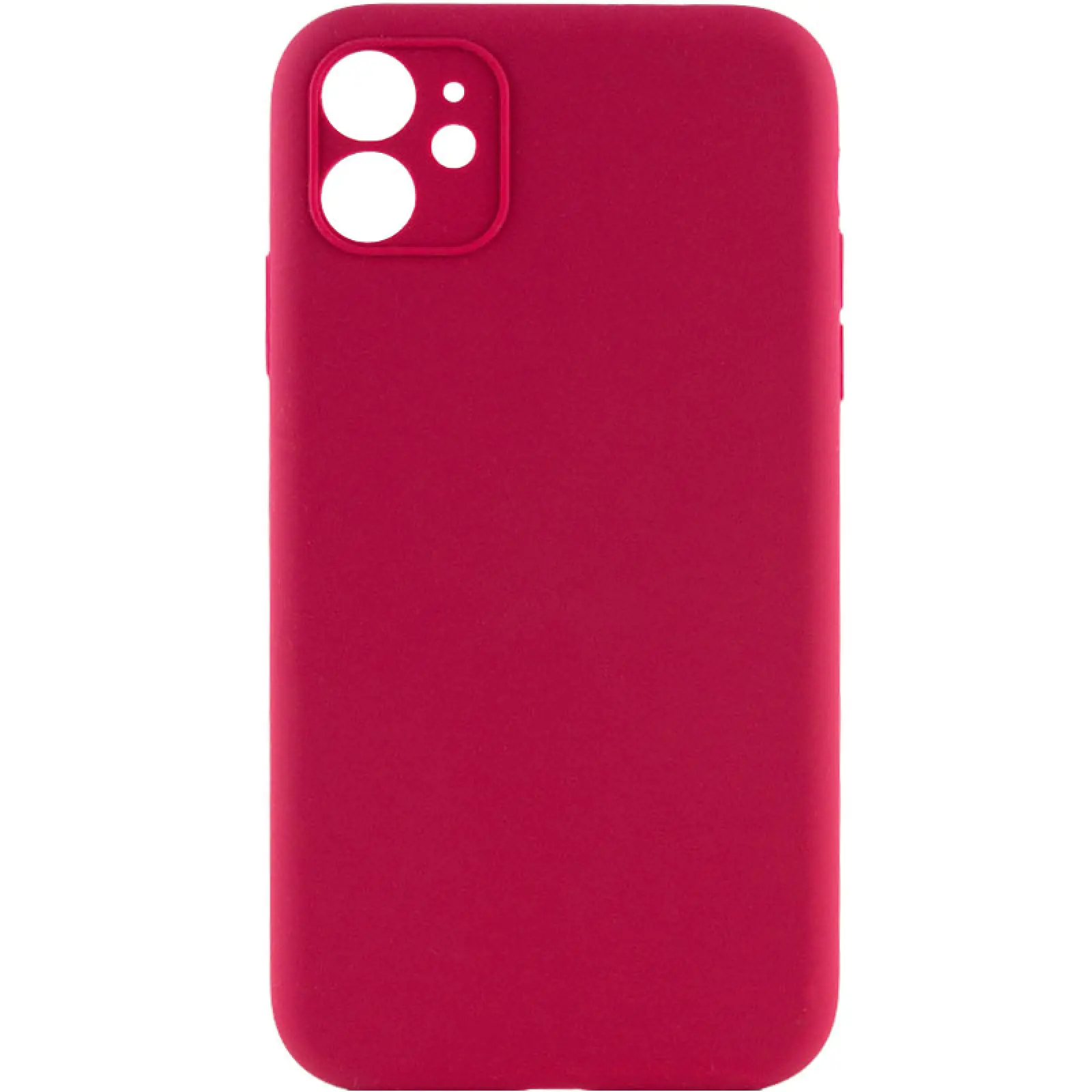 Чехол Silk Full Camera Protective (AA) NO LOGO для Apple iPhone 12 (6.1"), Красный / Rose Red, Силикон, купить оптом с доставкой