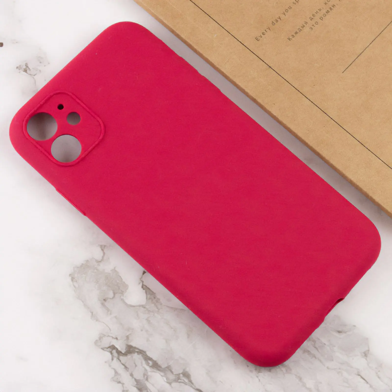 Чехол Silk Full Camera Protective (AA) NO LOGO для Apple iPhone 12 (6.1"), Красный / Rose Red 2, Силикон, купить оптом с доставкой