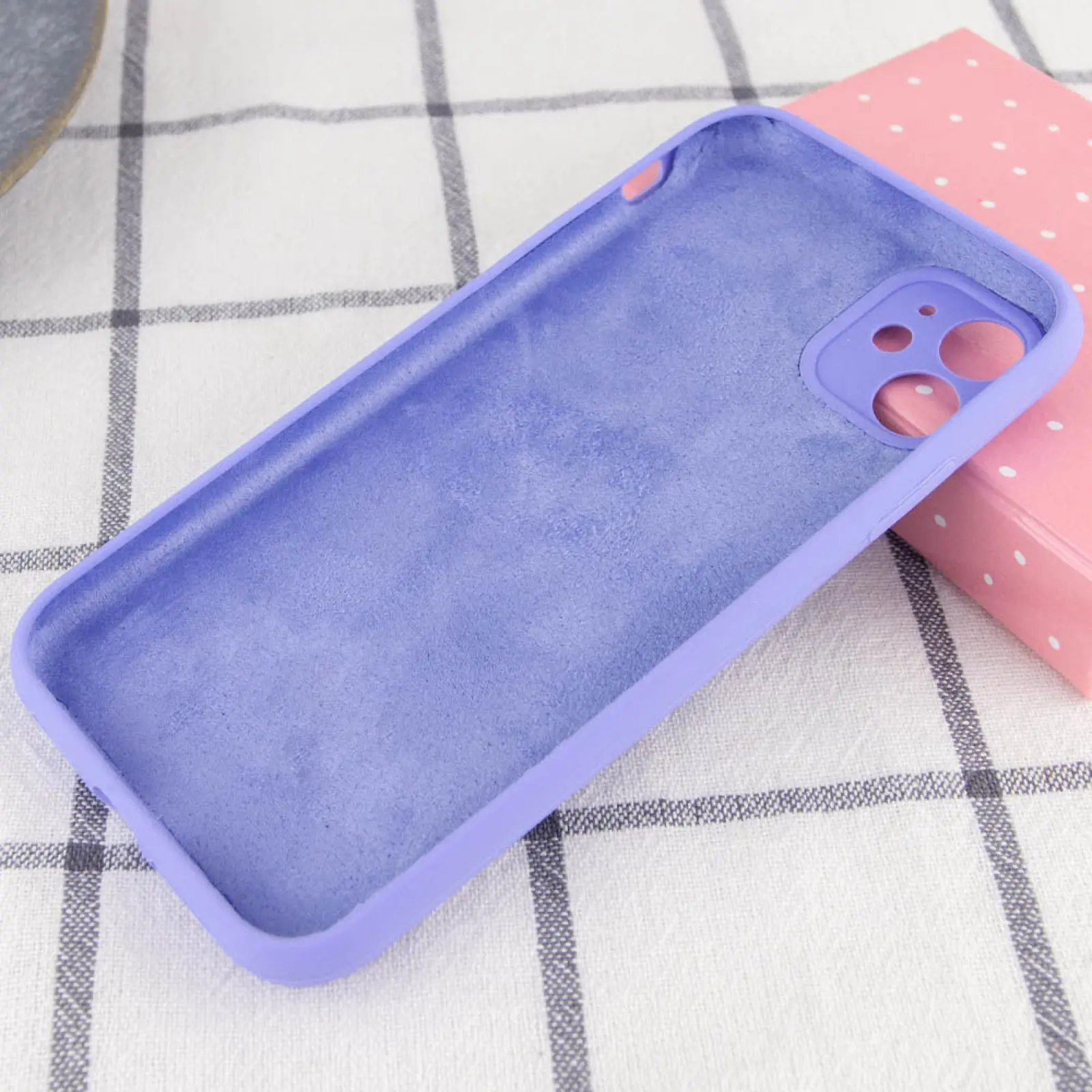 Чехол Silk Full Camera Protective (AA) NO LOGO для Apple iPhone 12 (6.1"), Сиреневый / Dasheen 1, Силикон, купить оптом с доставкой