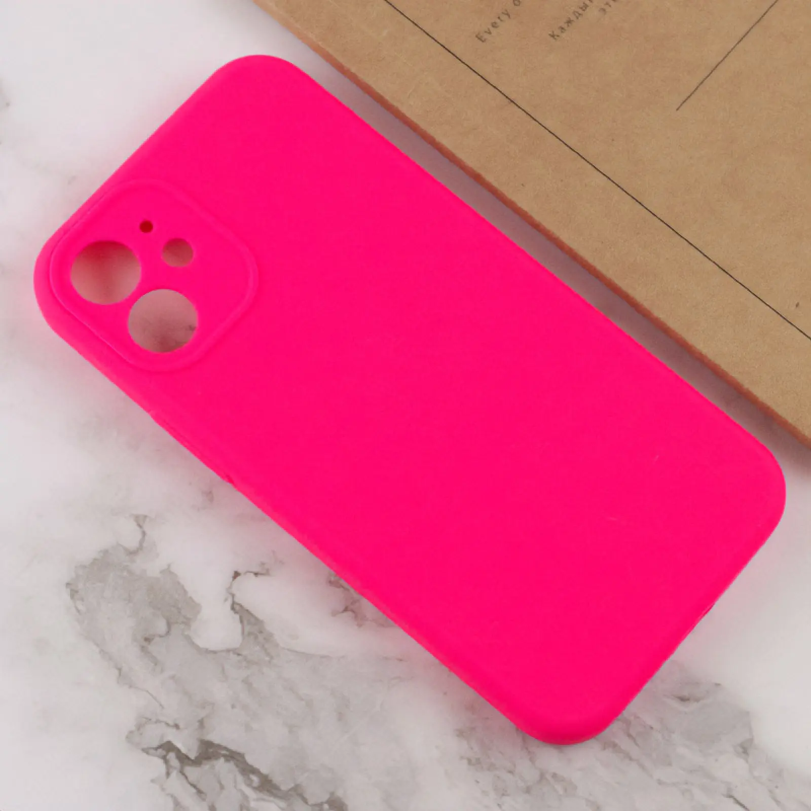 Чехол Silk Full Camera Protective (AA) NO LOGO для Apple iPhone 12 (6.1"), Розовый / Barbie pink 2, Силикон, купить оптом с доставкой