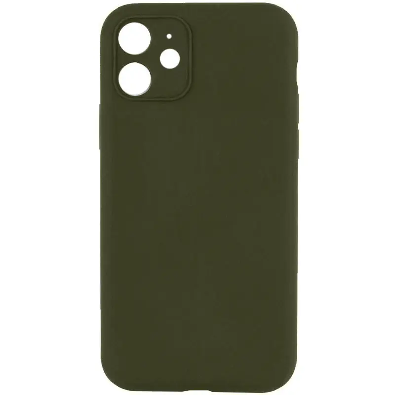 Чехол Silk Full Camera Protective (AA) NO LOGO для Apple iPhone 12 (6.1"), Зеленый / Dark Olive, Силикон, купить оптом с доставкой