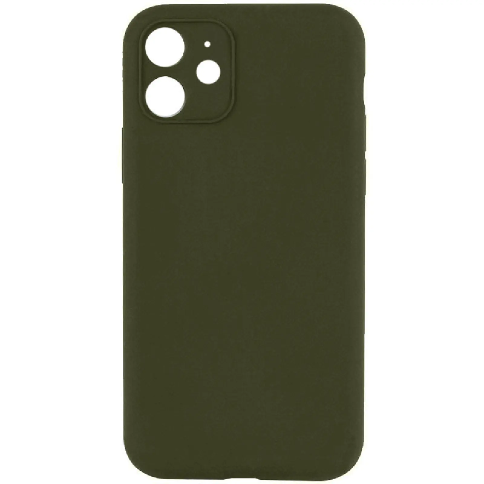 Чехол Silk Full Camera Protective (AA) NO LOGO для Apple iPhone 12 (6.1"), Зеленый / Dark Olive, Силикон, купить оптом с доставкой