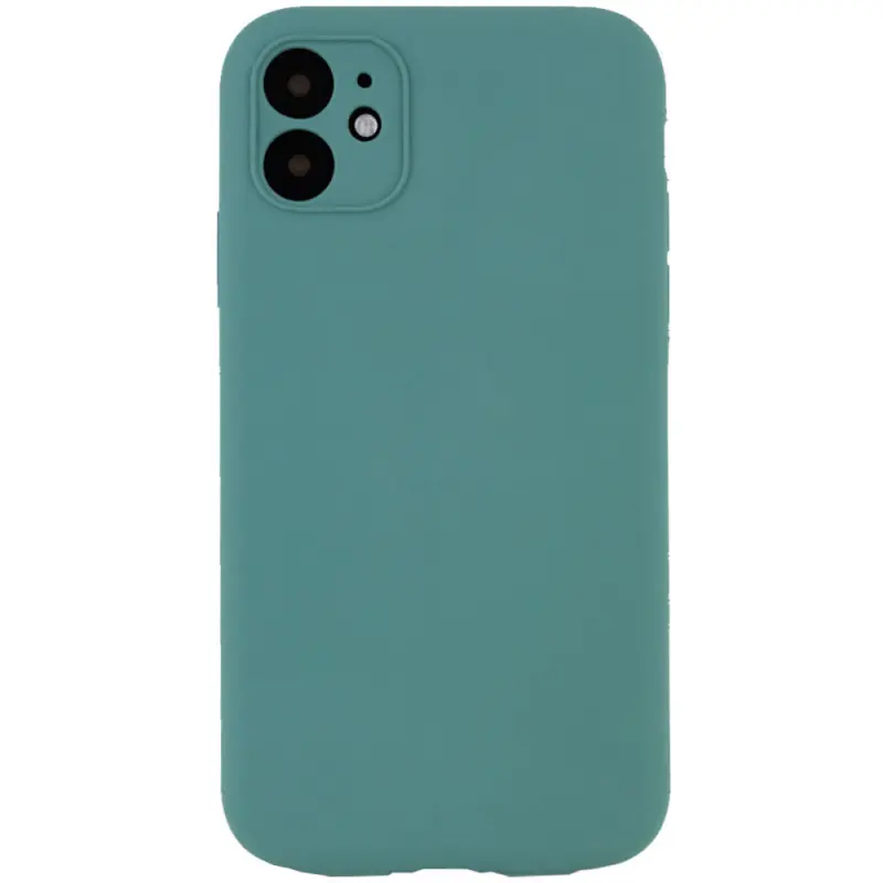 Чехол Silk Full Camera Protective (AA) NO LOGO для Apple iPhone 12 (6.1"), Зеленый / Pine green, Силикон, купить оптом с доставкой