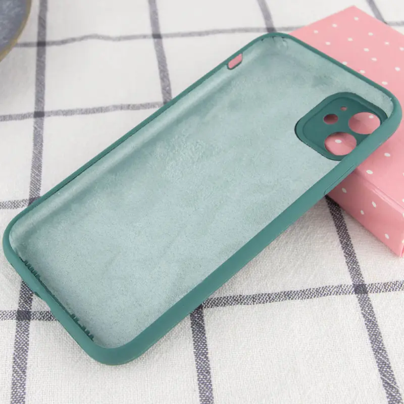 Чехол Silk Full Camera Protective (AA) NO LOGO для Apple iPhone 12 (6.1"), Зеленый / Pine green 1, Силикон, купить оптом с доставкой