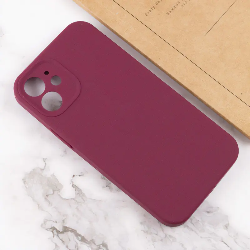 Чехол Silk Full Camera Protective (AA) NO LOGO для Apple iPhone 12 (6.1"), Бордовый / Plum 3, Силикон, купить оптом с доставкой