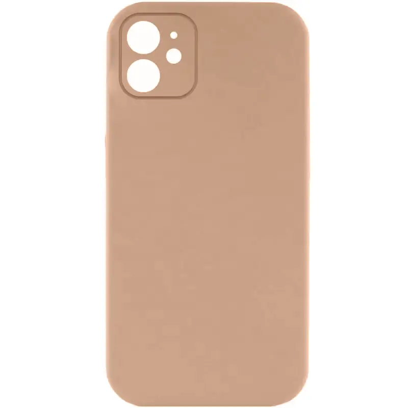 Чехол Silk Full Camera Protective (AA) NO LOGO для Apple iPhone 12 (6.1"), Бежевый / Desert Gold, Силикон, купить оптом с доставкой