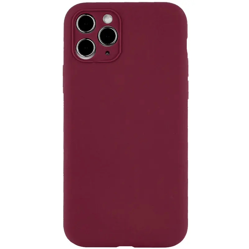 Чехол Silk Full Camera Protective (AA) NO LOGO для Apple iPhone 12 Pro (6.1"), Бордовый / Plum, Силикон, купить оптом с доставкой