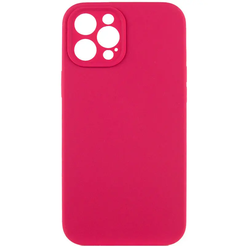 Чехол Silk Full Camera Protective (AA) NO LOGO для Apple iPhone 12 Pro (6.1"), Красный / Rose Red, Силикон, купить оптом с доставкой