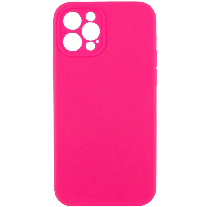 Чехол Silk Full Camera Protective (AA) NO LOGO для Apple iPhone 12 Pro (6.1"), Розовый / Barbie pink, Силикон, купить оптом с доставкой