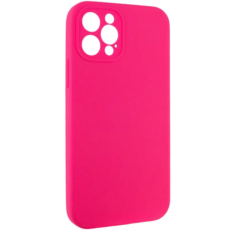 Чехол Silk Full Camera Protective (AA) NO LOGO для Apple iPhone 12 Pro (6.1"), Розовый / Barbie pink 1, Силикон, купить оптом с доставкой