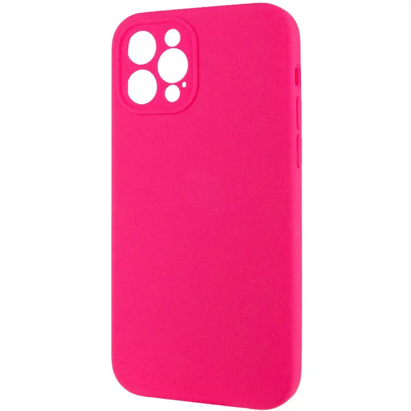 Чехол Silk Full Camera Protective (AA) NO LOGO для Apple iPhone 12 Pro (6.1"), Розовый / Barbie pink 2, Силикон, купить оптом с доставкой