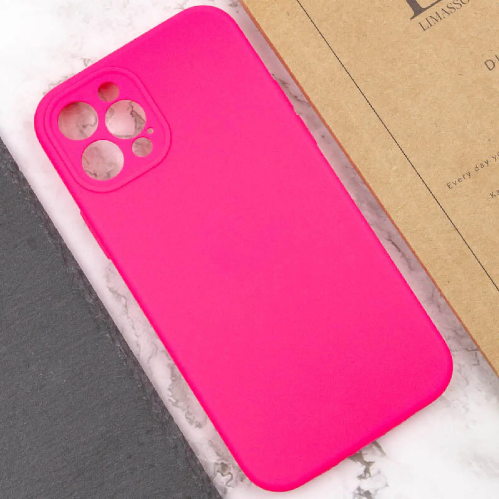 Чехол Silk Full Camera Protective (AA) NO LOGO для Apple iPhone 12 Pro (6.1"), Розовый / Barbie pink 3, Силикон, купить оптом с доставкой