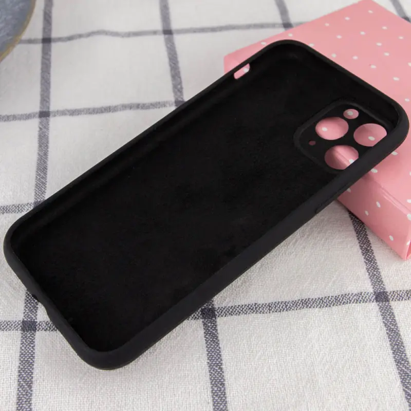 Чехол Silk Full Camera Protective (AA) NO LOGO для Apple iPhone 12 Pro (6.1"), Черный / Black 1, Силикон, купить оптом с доставкой
