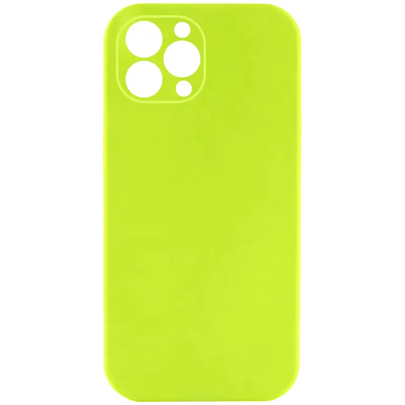 Чехол Silk Full Camera Protective (AA) NO LOGO для Apple iPhone 12 Pro (6.1"), Кислотно-зеленый / Acid Green, Силикон, купить оптом с доставкой