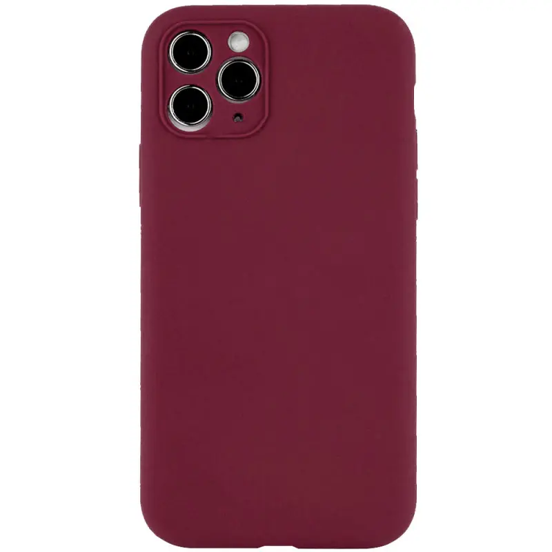 Чехол Silk Full Camera Protective (AA) NO LOGO для Apple iPhone 12 Pro Max (6.7"), Бордовый / Plum, Силикон, купить оптом с доставкой