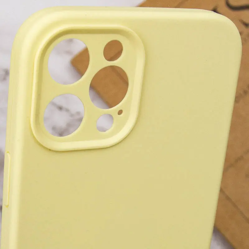 Чехол Silk Full Camera Protective (AA) NO LOGO для Apple iPhone 12 Pro Max (6.7"), Желтый / Mellow Yellow 4, Силикон, купить оптом с доставкой