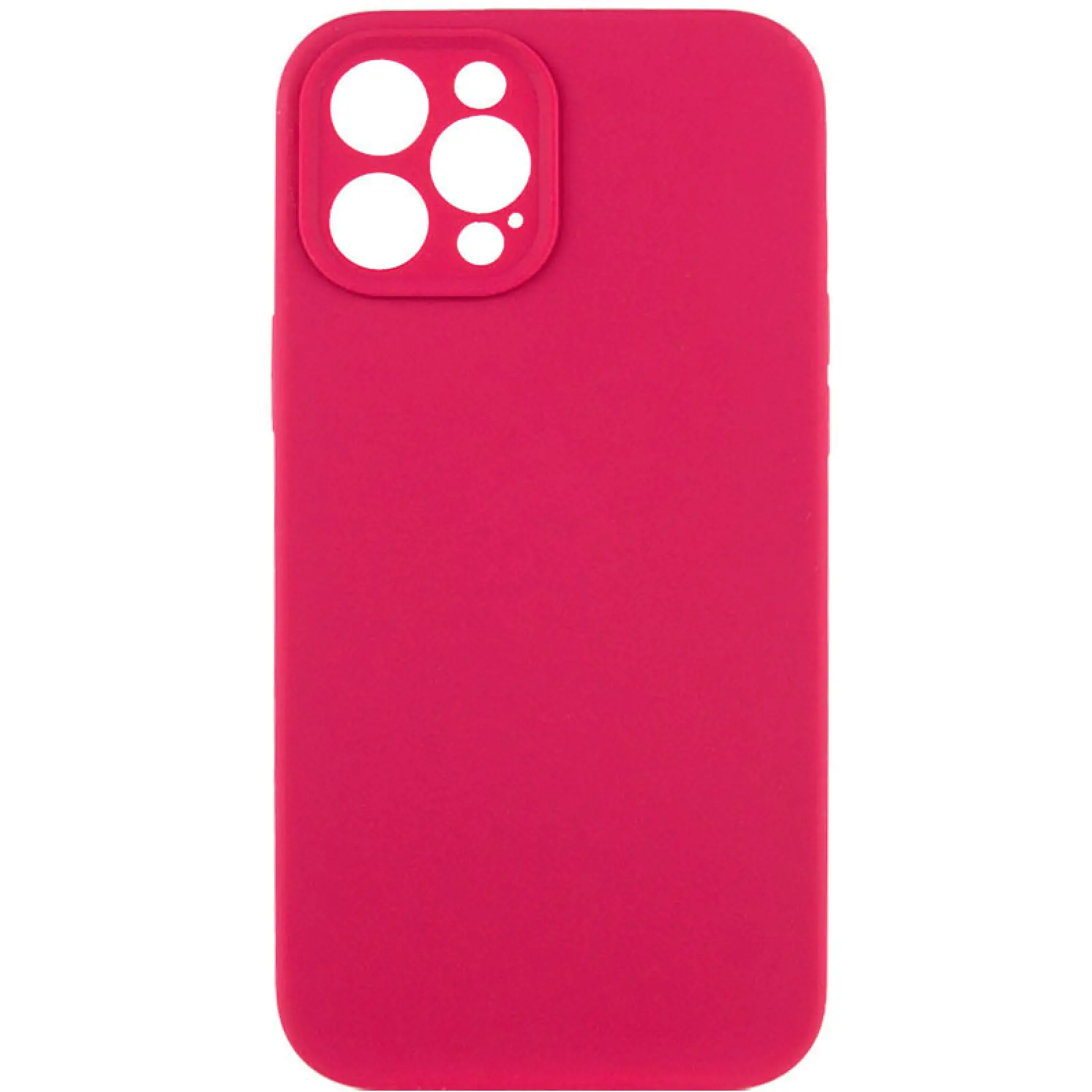 Чехол Silk Full Camera Protective (AA) NO LOGO для Apple iPhone 12 Pro Max (6.7"), Красный / Rose Red, Силикон, купить оптом с доставкой