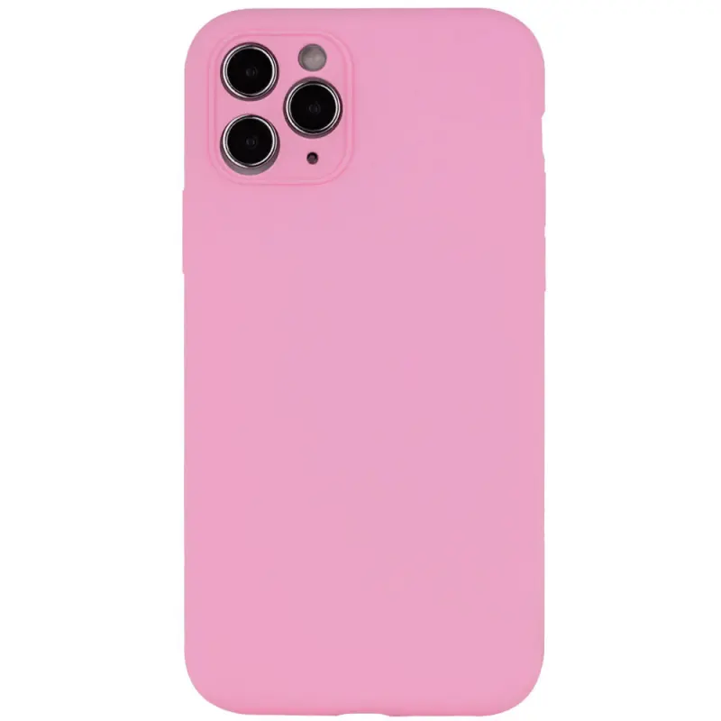Чехол Silk Full Camera Protective (AA) NO LOGO для Apple iPhone 12 Pro Max (6.7"), Розовый / Light pink, Силикон, купить оптом с доставкой