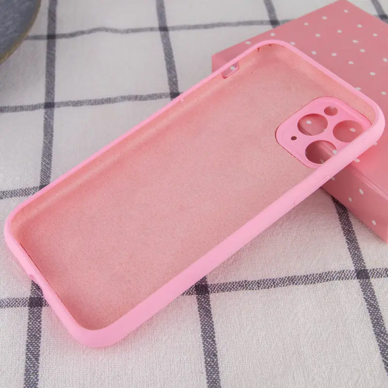 Чехол Silk Full Camera Protective (AA) NO LOGO для Apple iPhone 12 Pro Max (6.7"), Розовый / Light pink 1, Силикон, купить оптом с доставкой