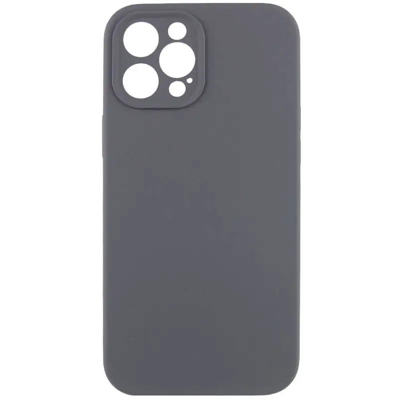 Чехол Silk Full Camera Protective (AA) NO LOGO для Apple iPhone 12 Pro Max (6.7"), Серый / Dark Gray, Силикон, купить оптом с доставкой