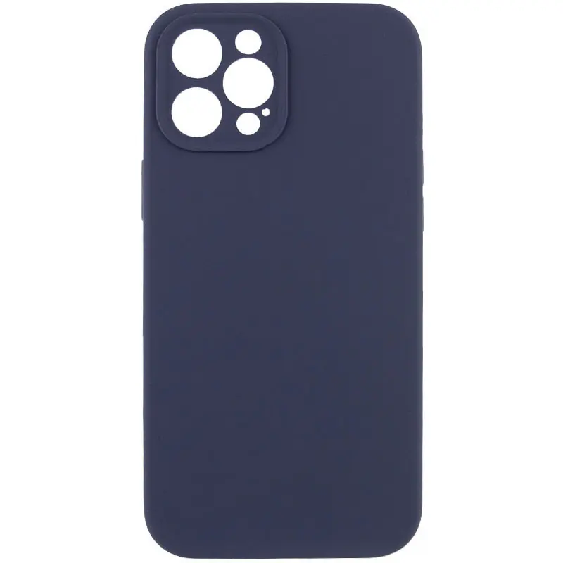 Чехол Silk Full Camera Protective (AA) NO LOGO для Apple iPhone 12 Pro Max (6.7"), Темно-синий / Midnight blue, Силикон, купить оптом с доставкой