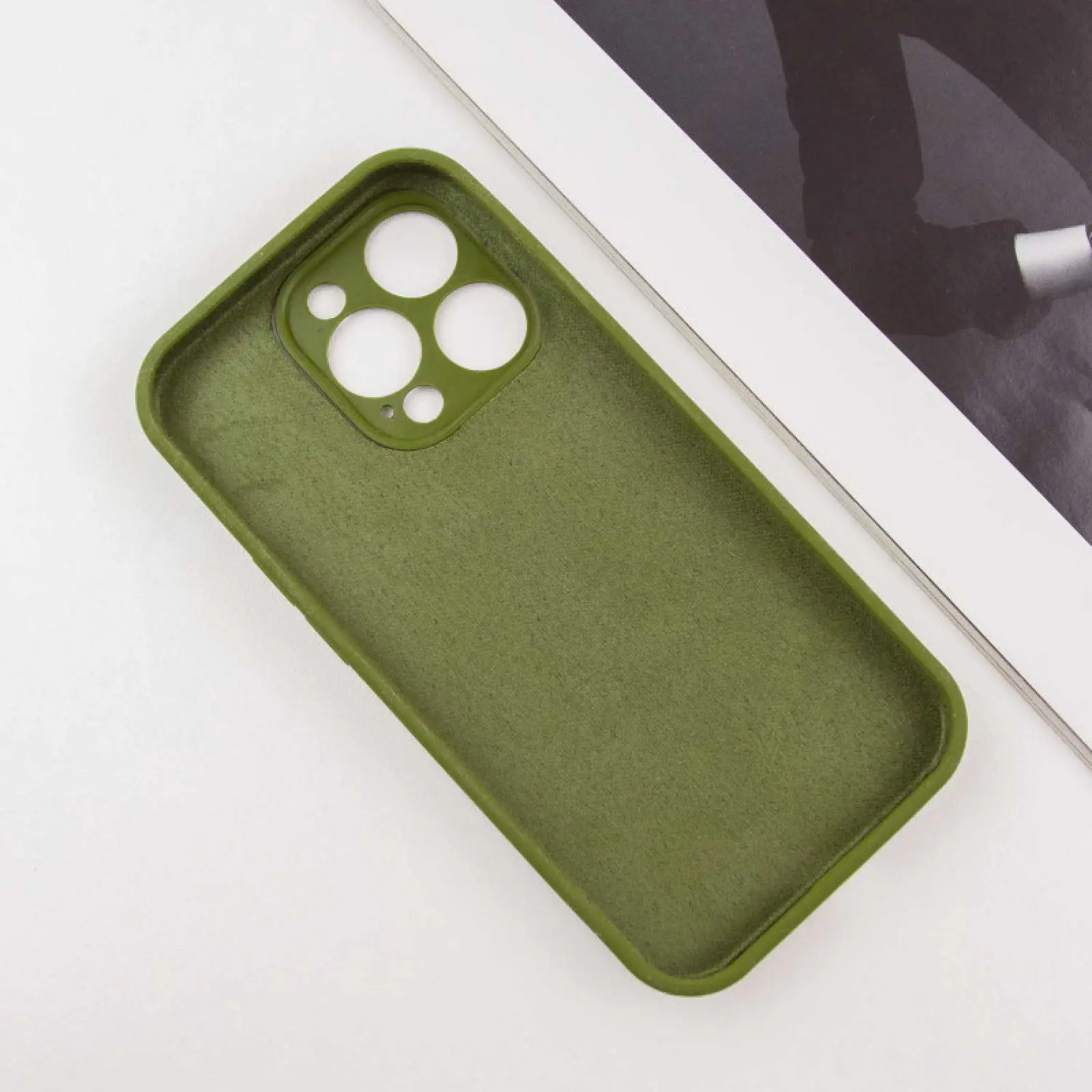 Чехол Silk Full Camera Protective (AA) NO LOGO для Apple iPhone 13 Pro (6.1"), Зеленый / Dark Olive 2, Силикон, купить оптом с доставкой