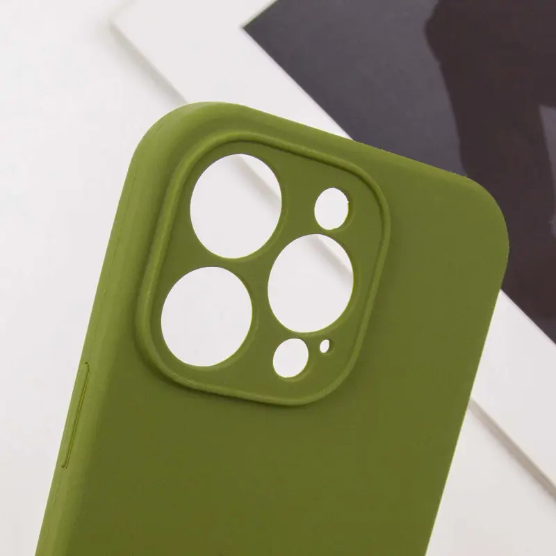 Чехол Silk Full Camera Protective (AA) NO LOGO для Apple iPhone 13 Pro (6.1"), Зеленый / Dark Olive 3, Силикон, купить оптом с доставкой
