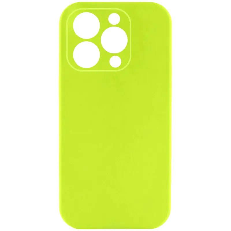 Чехол Silk Full Camera Protective (AA) NO LOGO для Apple iPhone 13 Pro (6.1"), Кислотно-зеленый / Acid Green, Силикон, купить оптом с доставкой