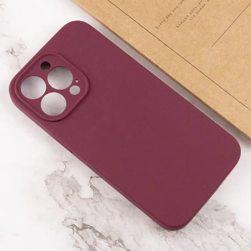 Чехол Silk Full Camera Protective (AA) NO LOGO для Apple iPhone 14 Pro (6.1"), Бордовый / Plum 2, Силикон, купить оптом с доставкой