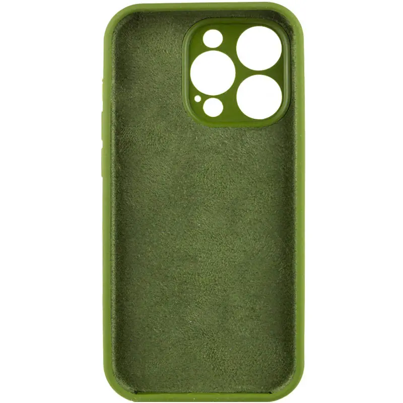 Чехол Silk Full Camera Protective (AA) NO LOGO для Apple iPhone 14 Pro (6.1"), Зеленый / Dark Olive 3, Силикон, купить оптом с доставкой