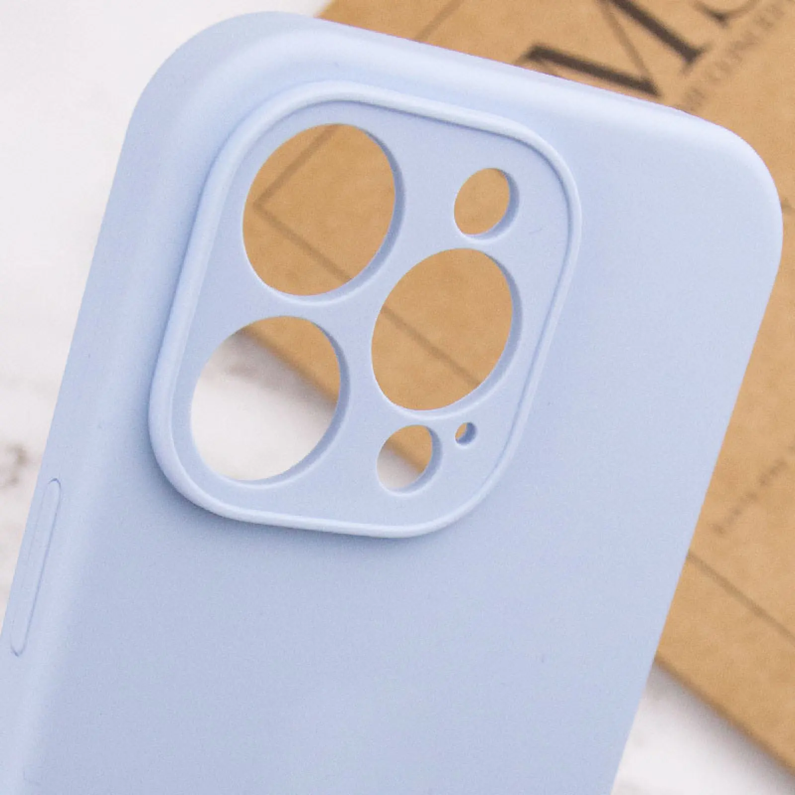 Чехол Silk Full Camera Protective (AA) NO LOGO для Apple iPhone 14 Pro Max (6.7"), Голубой / Lilac Blue 5, Силикон, купить оптом с доставкой