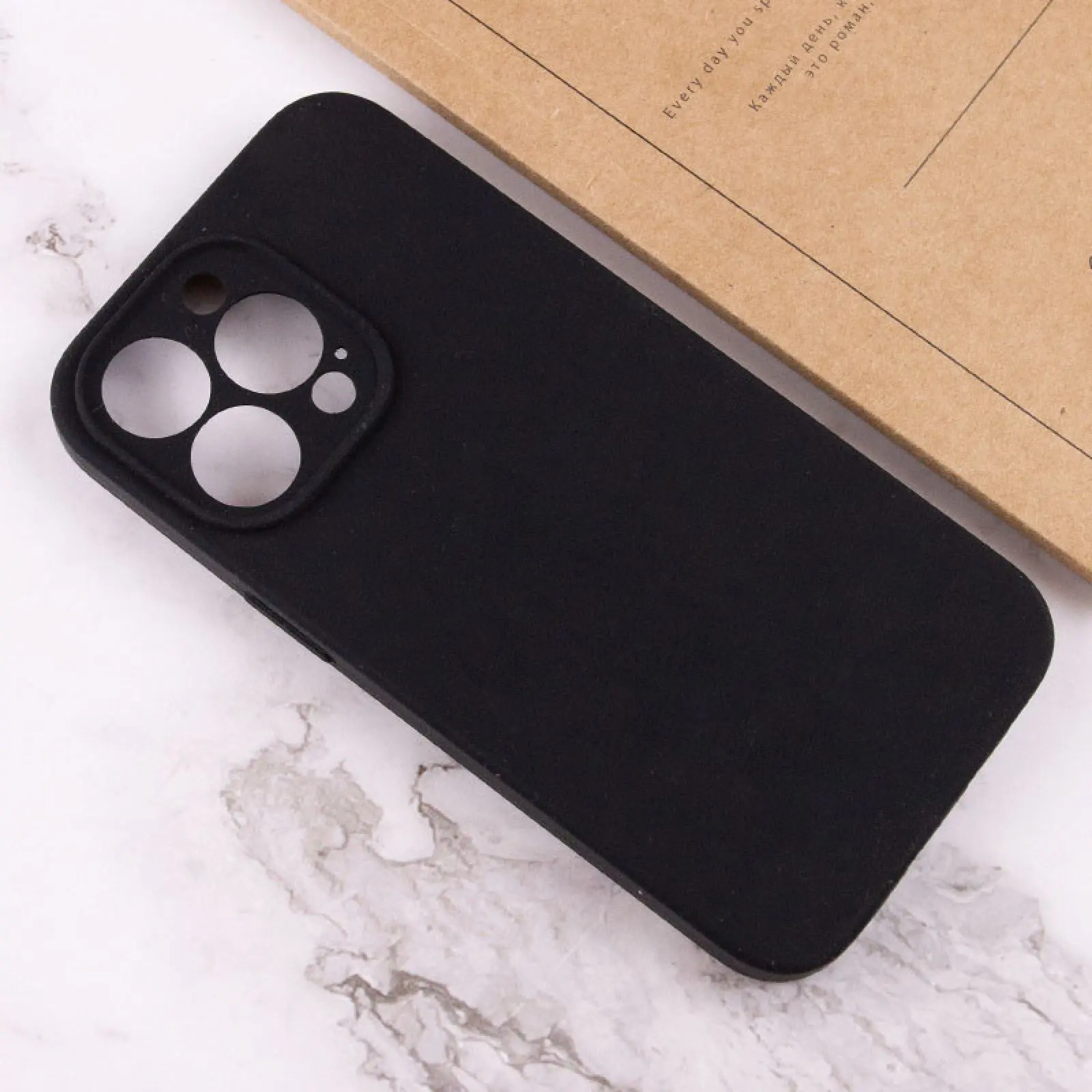 Чехол Silk Full Camera Protective (AA) NO LOGO для Apple iPhone 14 Pro Max (6.7"), Черный / Black 2, Силикон, купить оптом с доставкой