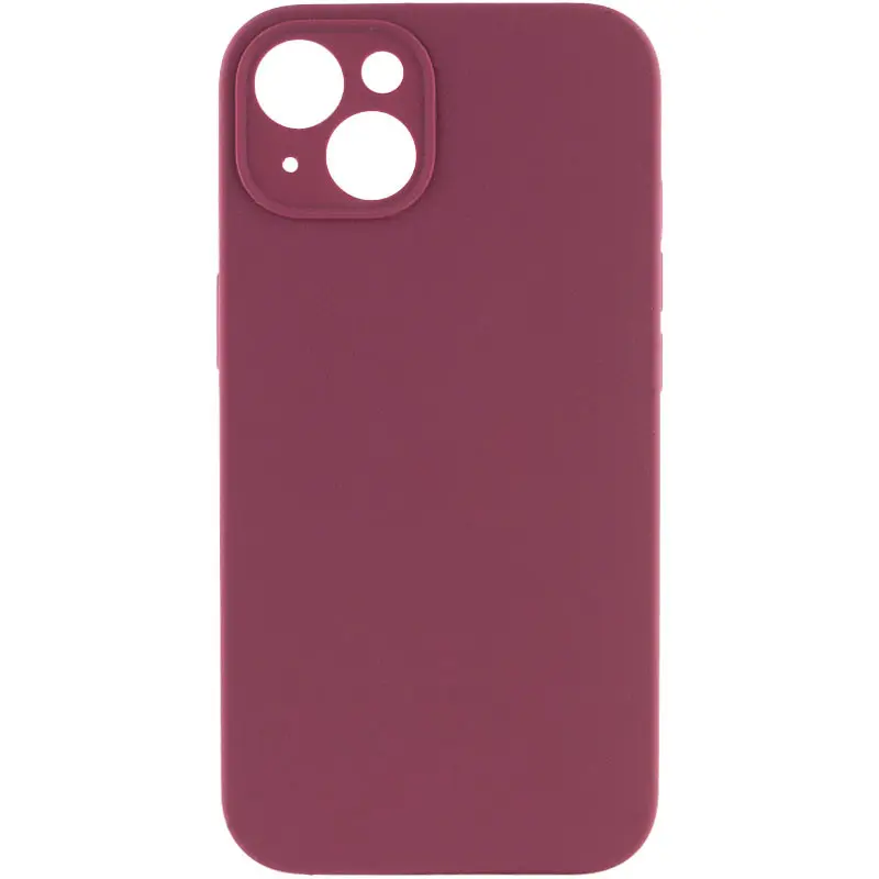 Чехол Silk Full Camera Protective (AA) NO LOGO для Apple iPhone 14 (6.1"), Бордовый / Plum, Силикон, купить оптом с доставкой