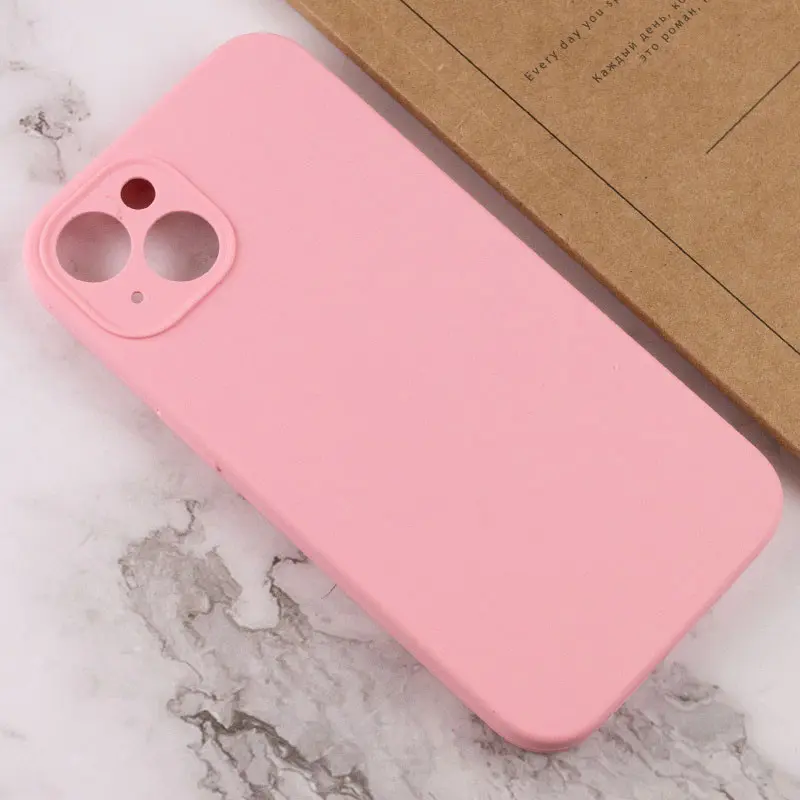 Чехол Silk Full Camera Protective (AA) NO LOGO для Apple iPhone 14 (6.1"), Розовый / Light pink 2, Силикон, купить оптом с доставкой