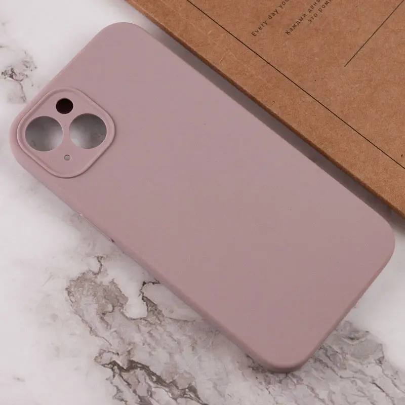 Чехол Silk Full Camera Protective (AA) NO LOGO для Apple iPhone 14 (6.1"), Серый / Lavender 2, Силикон, купить оптом с доставкой