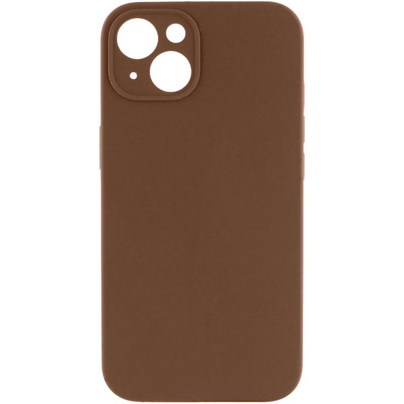 Чехол Silk Full Camera Protective (AA) NO LOGO для Apple iPhone 14 (6.1"), Коричневый / Brown, Силикон, купить оптом с доставкой