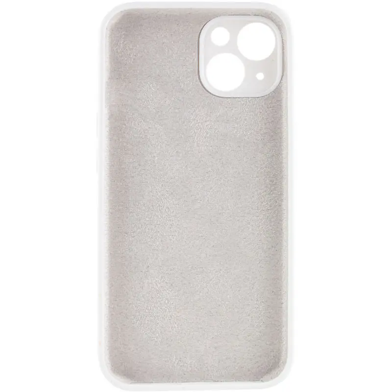 Чехол Silk Full Camera Protective (AA) NO LOGO для Apple iPhone 15 (6.1"), Белый / White 1, Силикон, купить оптом с доставкой