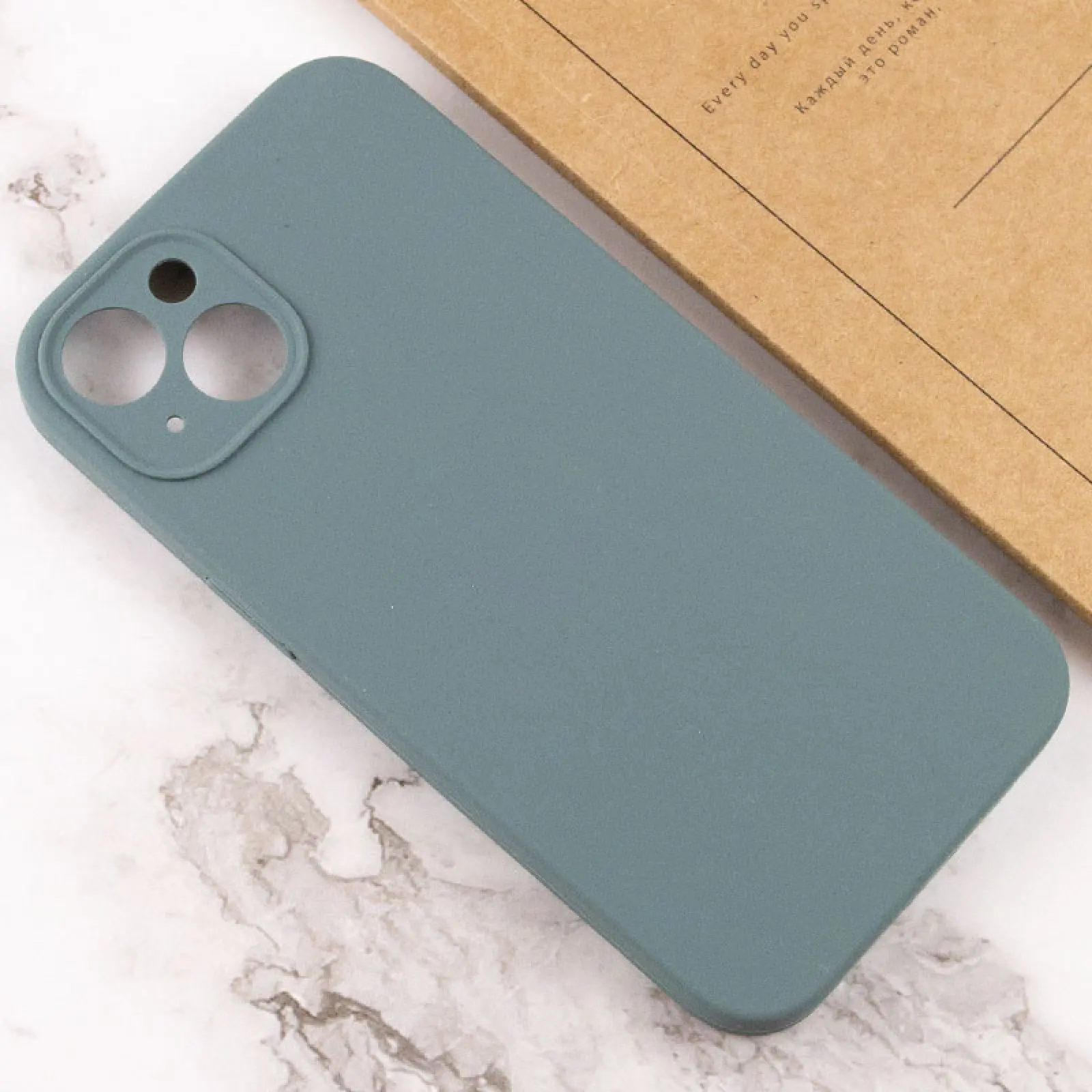 Чехол Silk Full Camera Protective (AA) NO LOGO для Apple iPhone 15 (6.1"), Зеленый / Pine green 2, Силикон, купить оптом с доставкой