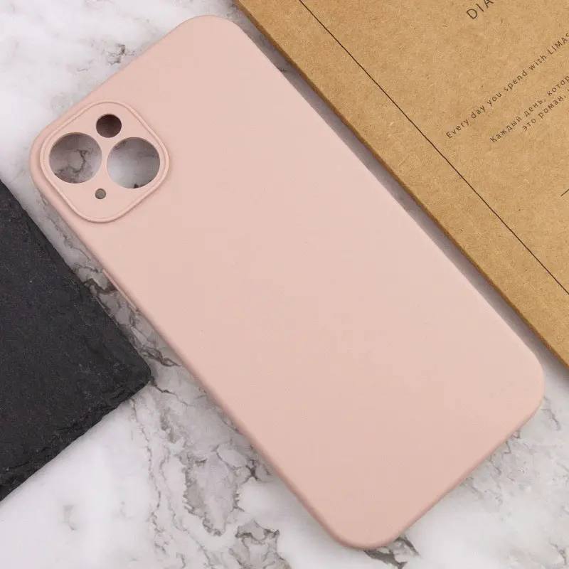 Чехол Silk Full Camera Protective (AA) NO LOGO для Apple iPhone 15 (6.1"), Розовый / Pink Sand 4, Силикон, купить оптом с доставкой