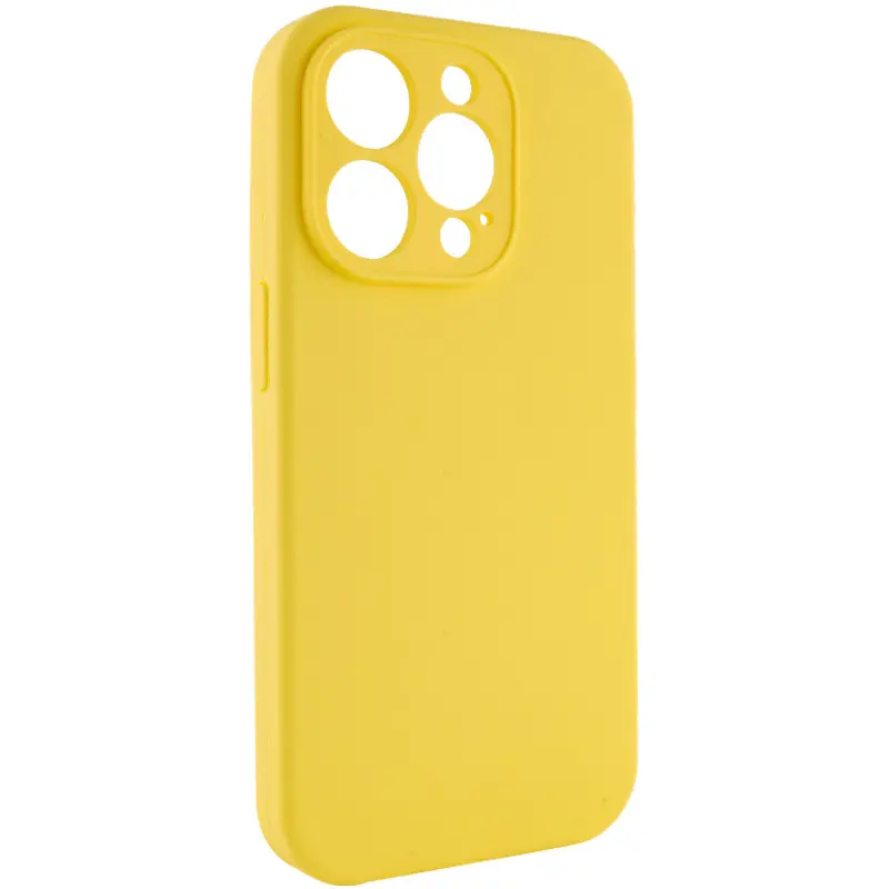Чехол Silk Full Camera Protective (AA) NO LOGO для Apple iPhone 15 Pro (6.1"), Желтый / Yellow 1, Силикон, купить оптом с доставкой