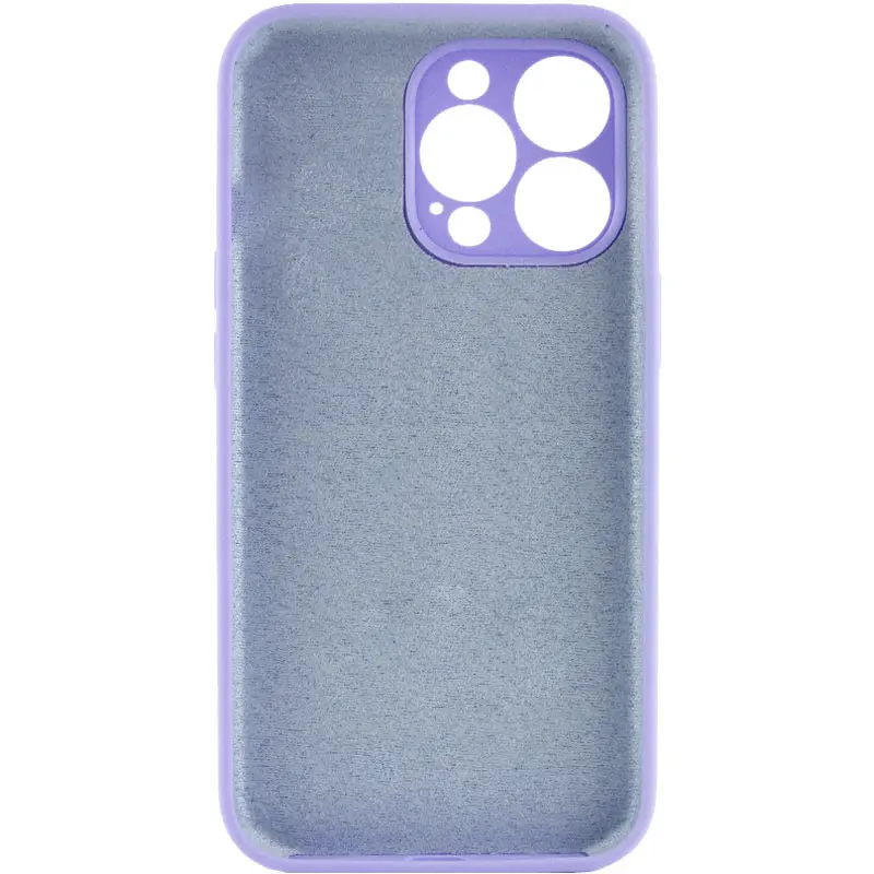 Чехол Silk Full Camera Protective (AA) NO LOGO для Apple iPhone 15 Pro (6.1"), Сиреневый / Dasheen 1, Силикон, купить оптом с доставкой