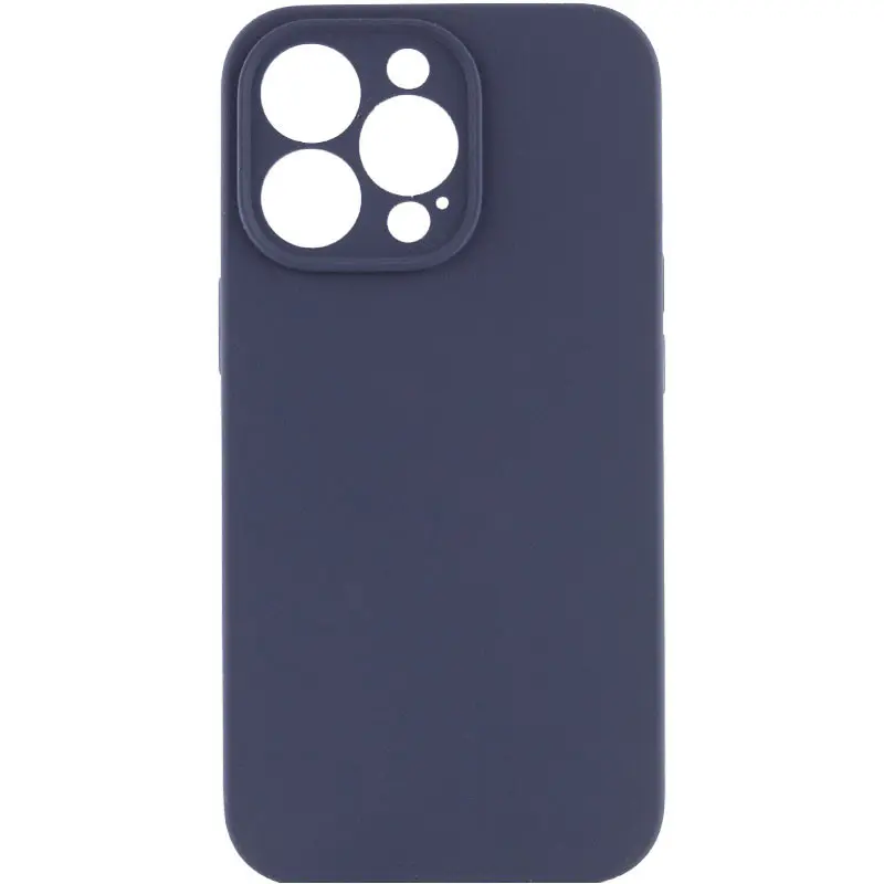 Чехол Silk Full Camera Protective (AA) NO LOGO для Apple iPhone 15 Pro (6.1"), Темно-синий / Midnight blue, Силикон, купить оптом с доставкой