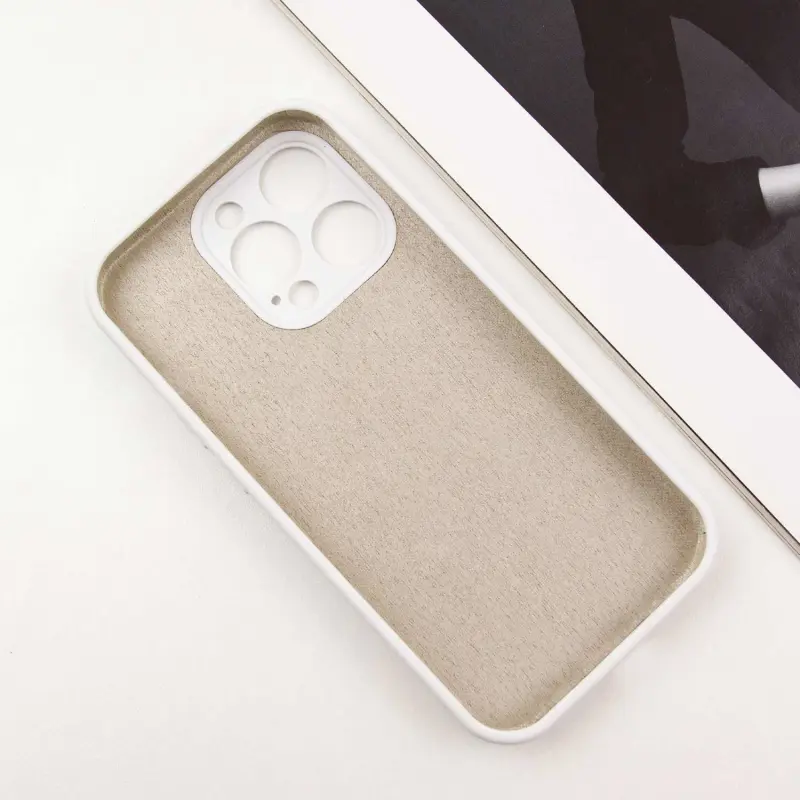 Чехол Silk Full Camera Protective (AA) NO LOGO для Apple iPhone 16 Pro (6.3"), Белый / White 2, Силикон, купить оптом с доставкой