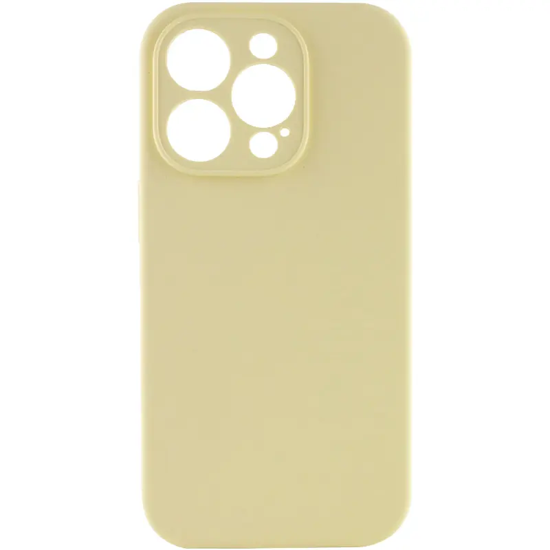 Чехол Silk Full Camera Protective (AA) NO LOGO для Apple iPhone 16 Pro (6.3"), Желтый / Mellow Yellow, Силикон, купить оптом с доставкой