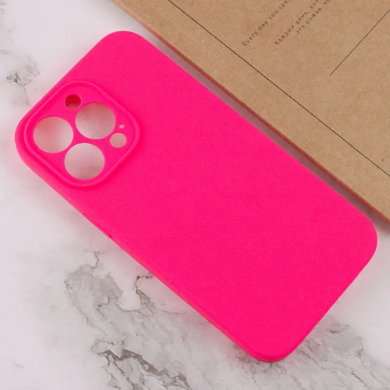 Чехол Silk Full Camera Protective (AA) NO LOGO для Apple iPhone 16 Pro (6.3"), Розовый / Barbie pink 2, Силикон, купить оптом с доставкой