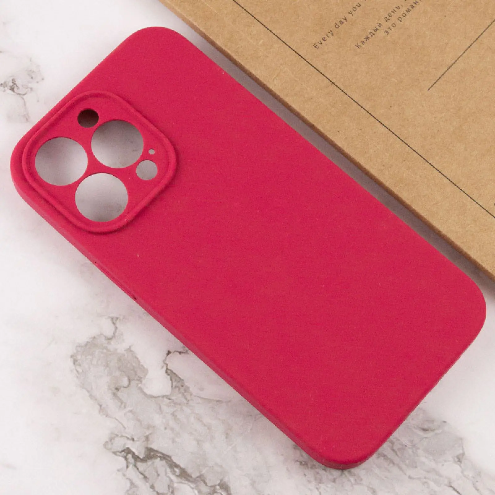 Чехол Silk Full Camera Protective (AA) NO LOGO для Apple iPhone 16 Pro Max (6.9"), Красный / Rose Red 2, Силикон, купить оптом с доставкой