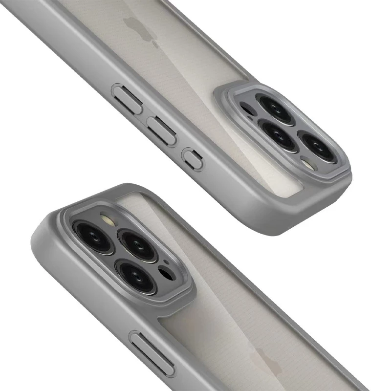 TPU чехол Transparent + Colour 1,5mm для Apple iPhone 12 Pro Max (6.7"), Grey 1, TPU, купить оптом с доставкой
