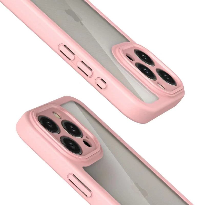 TPU чехол Transparent + Colour 1,5mm для Apple iPhone 13 Pro Max (6.7"), Pink 1, TPU, купить оптом с доставкой